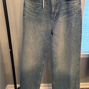 Reformation Embellished Blue Jeans